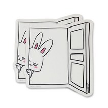 러브베니 문똑똑 마우스패드, 화이트, 2개