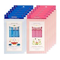 아이비스 프랭키 육각연필 B 8본 FR10297 2종 x 6p세트, 핑크, 블루, 96개