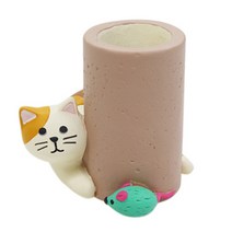 JHCompany 사냥준비 고양이 펜꽂이, 브라운, 1개