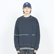 레이어유니온 라인 스티치 오버핏 맨투맨