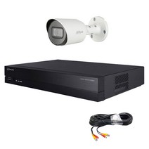 한화테크윈 4채널 DVR 녹화기 + 적외선 뷸렛형 카메라 실외용 + 영상 전원 일체형 케이블 10m 세트 자가설치, HRX-420, HHAC-HFW1500TN