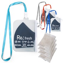 리프레시 구리 마스크 보관 파우치 + 벤토나이트 + 목걸이 스트랩 세트, 혼합색상, 스트랩(랜덤발송), 4세트