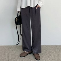 오키진 여성용 하이 새틴 밴딩 팬츠