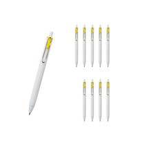 유니볼 원 중성 잉크펜 0.5mm, 옐로우, 10개