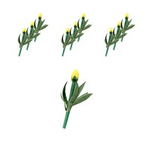 프레스 튤립 디오라마 조경재료 10p, 옐로우