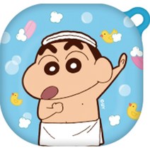 짱구 빅 갤럭시버즈라이브/버즈프로 / 버즈2 하드 젤리 케이스, 빅 목욕 짱구