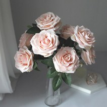 조화 성묘 가을 인테리어 큰송이 장미 부쉬 L6, 피치