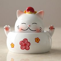 JH컴퍼니 핑크 포인트 고양이 오브제, 꽃냥