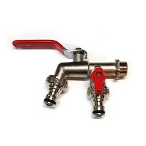 2구 빨간자루 정원용 수도꼭지 JL-7306, 1개