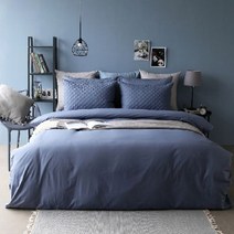 아망떼 코튼벨 홑겹 이불커버, 잉크블루