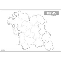 지도닷컴 우리나라 도별 백지도 충청남도 코팅형 소, 1개