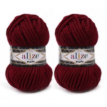 마마니트 슈퍼라나 메가필 털실 2p, 57 와인, 55m