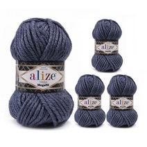 마마니트 슈퍼라나 메가필 털실 4p, 203 데님, 55m