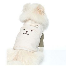 루나하우스 반려동물 골덴 하네스 패딩, 아이보리