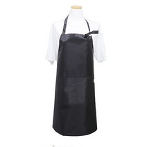 더해피 성인 무지 방수 앞치마 아일렛 목끈형 대, 블랙, 1개