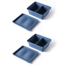 제이테이블 실리콘 냉동냉장 보관용기 500ml 2구 블루, 2개, 단품