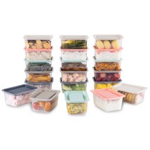 인콕 파스텔 사각 냉동밥보관 밀폐용기 420ml 5종 세트, 1세트, 민트 4p + 핑크 4p + 아이보리 4p + 브라운 4p + 그레이 4p
