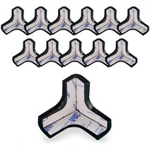 네츄럴파크 PVC 3면 코너 보호대 12p + 초강력 양면테이프, 블랙(보호대), 1세트