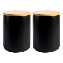 코빙 도자기 우드 밀폐용기 블랙 중, 2개, 밀폐용기 중 2p