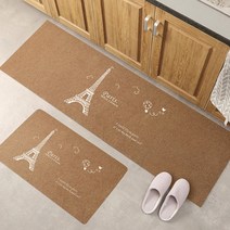 알럽홈 논슬립 홈 키친 풋 러그, TYPE BROWN 에펠탑