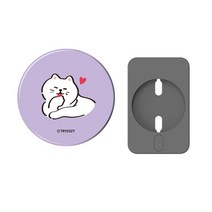 트라이코지 맥세이프 무선충전기 보호 커버 하드케이스, 뚱냥이_그루밍, 1개