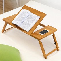 안녕마켓 멀티 각도조절 접이식 노트북 원목 테이블, 혼합색상