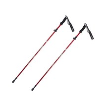 허니키니 초경량 3단 접이식 등산 스틱 2p, 레드