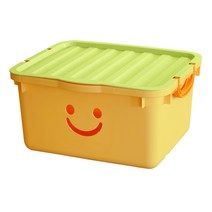 파스텔 믹스 초대형 해피박스 49L + 뚜껑, 옐로우(박스), 그린(뚜껑)
