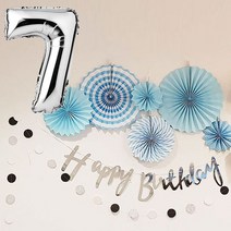 생일파티용품 생일파티세트 7, 블루, 1세트
