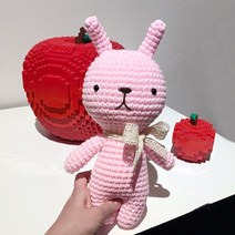 아이한코 뚱이코튼 빅 뜨개질 인형 DIY 패키지, 1세트, 연핑크(005)