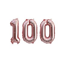 [기념일숫자풍선100일200일] 이베이비랜드 100일 호일 숫자풍선 세트, 로즈골드, 1세트