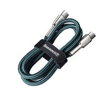 베이스어스 100W 메탈 C to C 고속 충전 케이블 2m CATJK-D06, 그린, 1개