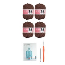 올리오 봉봉 네트백 뜨개질 DIY 패키지, 1세트, 717 브라운(실), 랜덤발송(코바늘)