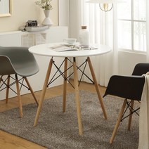 앳홈 내츄럴 원형테이블 800, 화이트