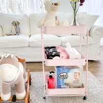 더조아 초아 접이식 트롤리 3단, 핑크