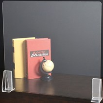 아크릴 칸막이 일자형 3T 800 x 600 mm + 사이드 강화 받침대, 투명