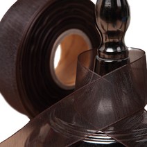 포장넷 기본 오간디 리본끈 25mm, 밤색, 45m