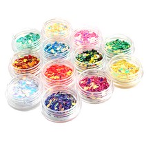 부띠끄코리아 미니 보트글리터 4mm 12종 세트, 화이트, 연두, 아이보리, 초록, 노랑, 청록, 다홍, 하늘, 주황, 블루보라, 핑크, 핑크보라, 1세트