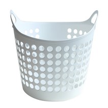 모노톤 빨래 바구니 L, 화이트, 1개