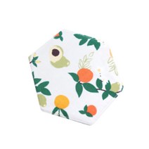 감성 패브릭 핸드메이드 면 카페 티 코스터 받침대 육각형, 오렌지 나무