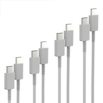 로랜텍 삼성 C to C 25W 초고속 충전 케이블 0.2m + 0.5m + 1.2m + 2.4m, 화이트