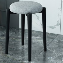 진호 북유럽 모던 철제 스툴 패브릭 블랙, 그레이