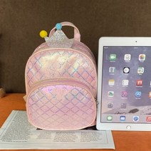 엔젤아이 왕관 비즈 체크 가방