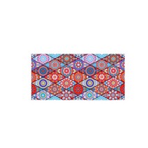 큐랑 어크로스 극세사 프린팅 바다 비치 타올 그물가방 포함 80 x 160 cm, 레드, 1개