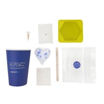 노브워크샵 컵키트 멘톨 아이솝 보석 비누 DIY 패키지, 파랑(비누), 랜덤발송(종이컵, 봉투, 스티커)