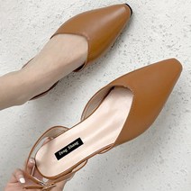 여성용 라라메 뾰족코 슬링백
