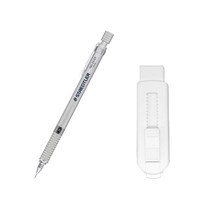 스테들러 메탈 제도샤프 실버 바디 925-25 + 슬라이딩 지우개 화이트 세트, 1세트, 0.3mm