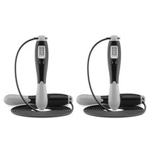 다쇼룸 스마트 자동 카운터 줄넘기 심플 2p, 블랙