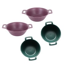 볼 플레이트 2종 x 2p 식기 세트, 인디퍼플, 그린, 1세트