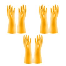 리즈제이니 라텍스 PVC 고무장갑 S 70g, 18 노란색, 3세트, 소(S)